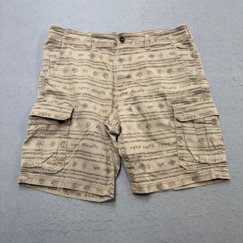 American Eagle Cargo Shorts Men's 38 Beige Tribal Active Flex Hunting Outdoor